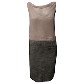 Roland Mouret-Roland Mouret Cowl Dress in Pink Chiffon-Pink