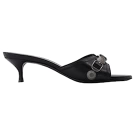 Balenciaga-Cagole Sandal M50   in black leather-Black
