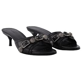 Balenciaga-Cagole Sandal M50   in black leather-Black