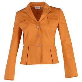 Blazer Safari ajustado Akris em algodão laranja Laranja