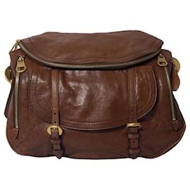 Alexander Mcqueen-Alexander Mcqueen Large Shoulder Bag in Tan Leather -Brown,Beige