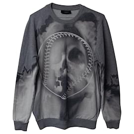 Givenchy Baseball Print Skull Pull en Coton Gris Gris