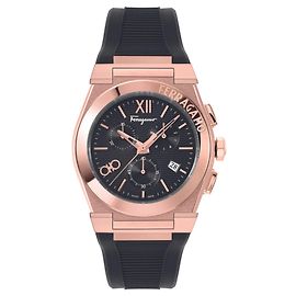 Orologio Salvatore Ferragamo Vega Crono Silicone Rosa