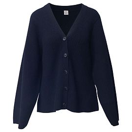 Totême Strickjacke aus schwarzer Wolle Schwarz