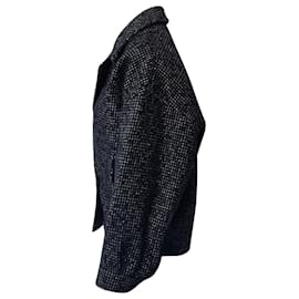 Céline-Celine Double-Breasted Blouson Jacket in Black Wool-Black