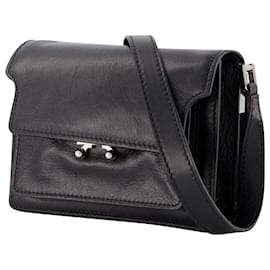 Marni-Trunk Soft Mini Bag in Black Leather-Black
