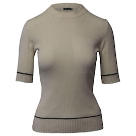 Proenza Schouler-Blusa de tricô Proenza Schouler em seda creme-Branco,Cru