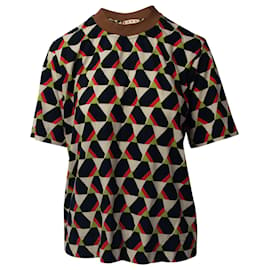Marni-Marni Printed Short Sleeve Blouse in Multicolor Cotton -Other