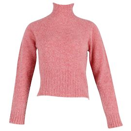 Suéter gola alta Victoria Beckham em lã escovada rosa Rosa