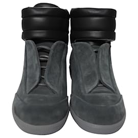 Maison Martin Margiela-Maison Margiela Future High Top Sneakers in Grey Suede-Grey