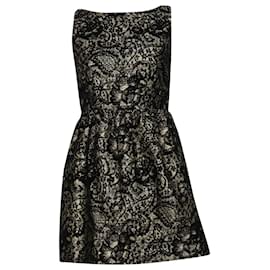 Alice + Olivia-Alice + Olivia Brocade Mini Dress in Black Polyester-Other