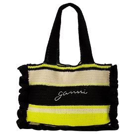 Ganni Bolso tote con volantes de ganchillo en algodón amarillo Amarillo