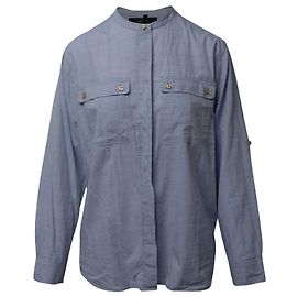 Isabel Marant Long Sleeve Button Front Shirt in Blue Cotton  Blue