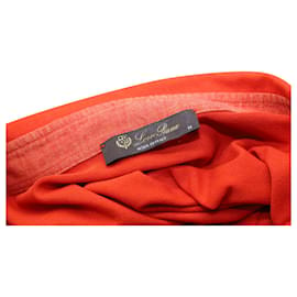 Loro Piana-Loro Piana Classic Short Sleeve Polo with Chest Pocket In Orange Cotton-Orange