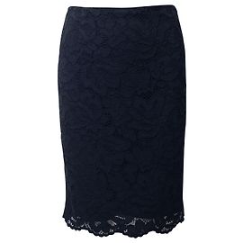 Falda lápiz de encaje Sandro Paris en algodón negro Negro