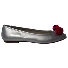 Bailarinas de cuero plateado Bo Pom Pom de Sophia Webster Plata