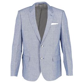Hugo Boss Blazer in Light Blue Cotton and Virgin Wool Blend   Blue Light blue