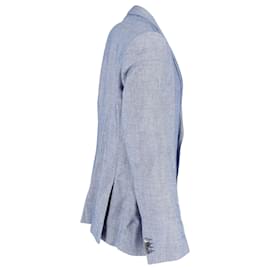 Hugo Boss-Hugo Boss Blazer in Light Blue Cotton and Virgin Wool Blend  -Blue,Light blue