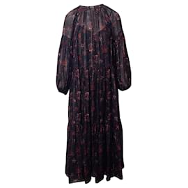 Ulla Johnson-Ulla Johnson Floral Maxi Dress in Black Silk-Other