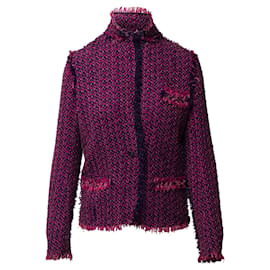 Lanvin-Lanvin Boucle Jaqueta Tweed em Algodão Rosa-Rosa