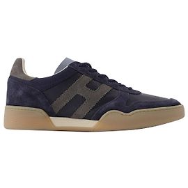 Hogan H357 Sneakers Allacciato in Camoscio Blu Blu