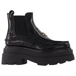 Alexander Wang Carter 75 Platform Boots in Black Leather Black