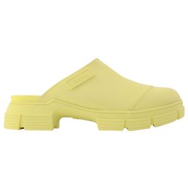 Ganni Mule Retro Amarillo Caucho Reciclado Amarillo