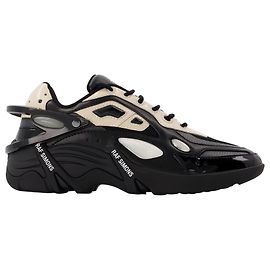 Raf Simons Cylon-21 Tênis em Marfim e Couro Preto Multicor