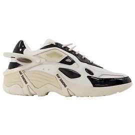 Raf Simons Cylon-21 Tênis em Marfim e Couro Preto Outro Impressão em python