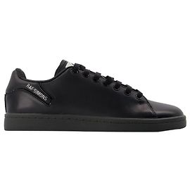 Raf Simons Baskets Orion en Cuir Noir Noir