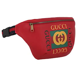 Gucci-Gucci Large Logo Leather Belt Bag-Red