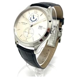 Montblanc-Montblanc Heritage Chronometry Dual Time Automatic Date Watch-Black,Silver hardware