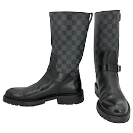 Louis Vuitton-Louis Vuitton boots in graphite damier-Grey