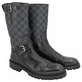 Louis Vuitton-Louis Vuitton boots in graphite damier-Grey