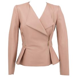 Veste en cuir Elie Saab en vieux rose Rose