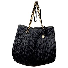 Bolsa tote Lanvin em cetim acolchoado preto Preto