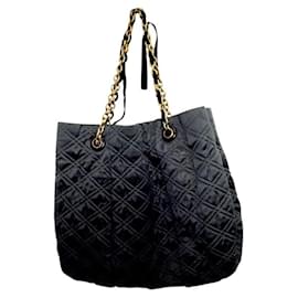 Lanvin-Lanvin tote bag in black quilted satin-Black
