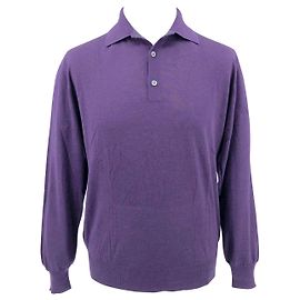 Brioni Pulli aus violettem Kaschmir und Seide Lila