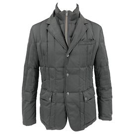 Corneliani Cornéliani-Jacke aus schwarzem, gestepptem Stoff mit Daunen Schwarz