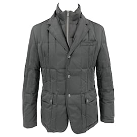 Corneliani-Cornéliani jacket in black quilted fabric with down-Black