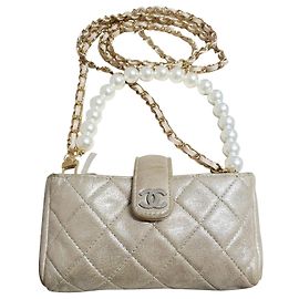 Borsa a tracolla Chanel Argento D'oro