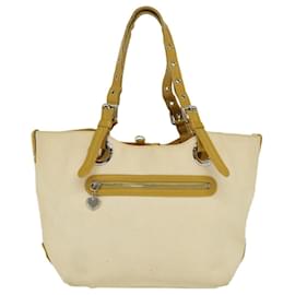 Burberry-BURBERRY Tote Bag Canvas Beige Auth ki2355-Beige