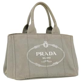 Prada-PRADA CanapaMM Tote Bag Denim Gray Auth ar7832-Grey