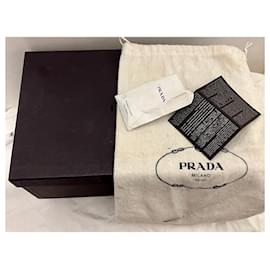 Prada-Prada Daisy slingbacks black embroidered leather-Black