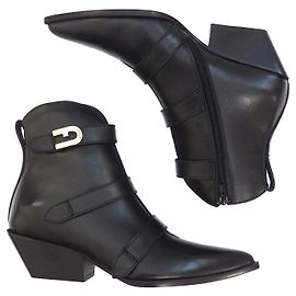 Furla West leather ankle boots in black Size 37 Black