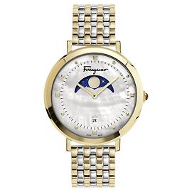 Salvatore Ferragamo Logomania Moon  Watch Metallic