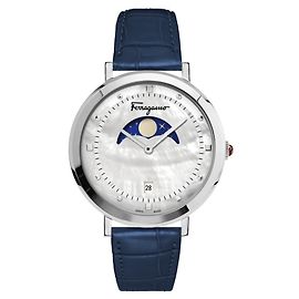 Salvatore Ferragamo Logomania Moon  Watch Metallic