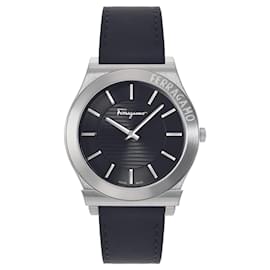 Salvatore Ferragamo-Salvatore Ferragamo Gancini Leather Watch-Silvery,Metallic