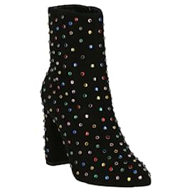 Saint Laurent-Saint Laurent Betty Embellished Ankle Boots-Black