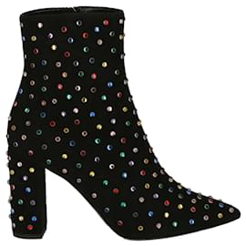 Saint Laurent-Betty Embellished Ankle Boots-Black